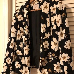 Loft black floral blazer size small
